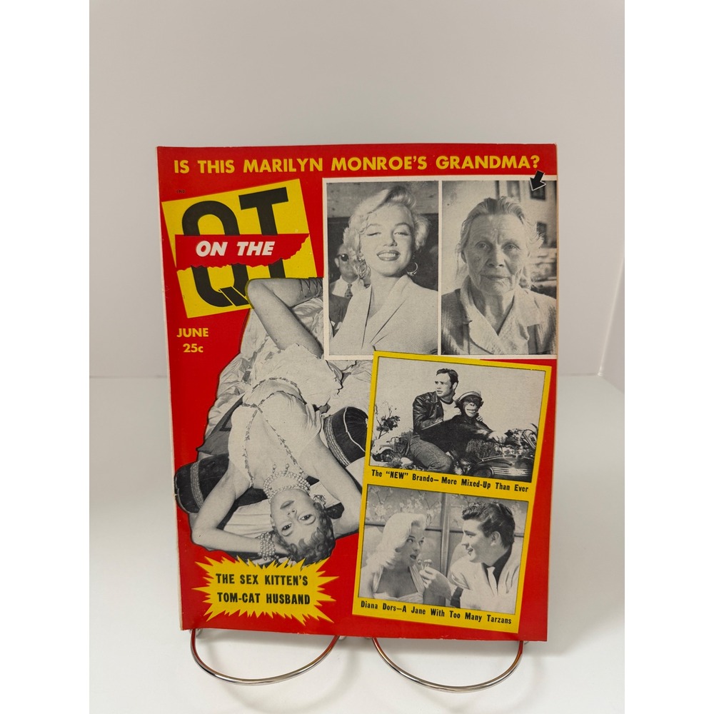 Vintage On The QT Magazine June 1958 Marilyn Monroe Marlon Brando Hollywood